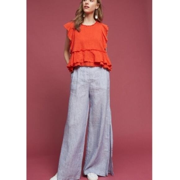 Anthropologie Maeve Cascade Tiered Shell Ruffle Valentine Red Women Size Small - Picture 1 of 8